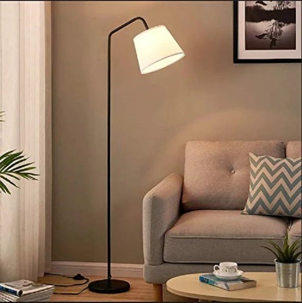 RİOLİGHT RETRO,RUSTİK,VİNTAGE MAFSALLI HAREKETLİ KUMAŞ BAŞLIK SİYAH METAL LAMBADER,KÖŞE LAMBASI ürün görseli 1