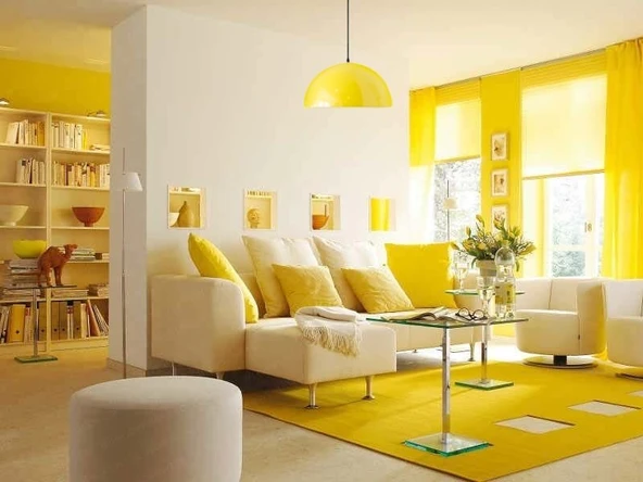 RİOLİGHT MODERN SARI İÇİ BEYAZ TEKLİ METAL SARKIT AVİZE ÇAP:30CM ürün görseli 1