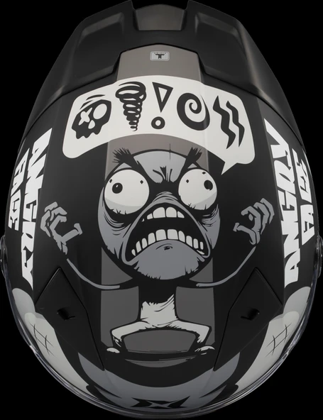 Axxis Fenix Angry Face Mat Siyah Gri - Resim 6