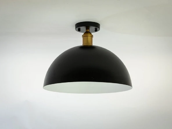 RİOLİGHT RETRO2,RUSTİK,VİNTAGE ODA,MUTFAK,SALON,CAFELER İÇİN SİYAH METAL PLOFONYER AVİZE ÇAP:30CM ürün görseli 1