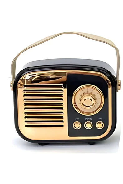 Nostaljik Retro Radio Parlak Kaplama Bluetooth Bağlantılı Hoparlör ürün görseli 1
