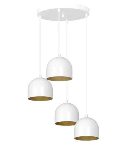 RİOLİGHT MODERN,RUSTİK,VİNTAGE,RETRO BEYAZ 4XE27 DUYLU METAL SARKIT AVİZE TABAN ÇAPI:30CM ürün görseli 1