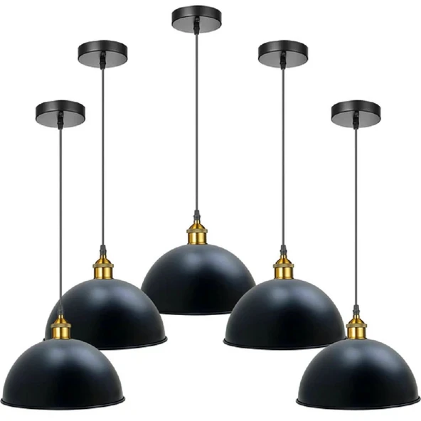 RİOLİGHT VİNTAGE,MODERN SİYAH MUTFAK,ODA,CAFELER İÇİN METAL SARKIT AVİZE ÇAP:30CM 1ADET FİYATIDIR ürün görseli 1