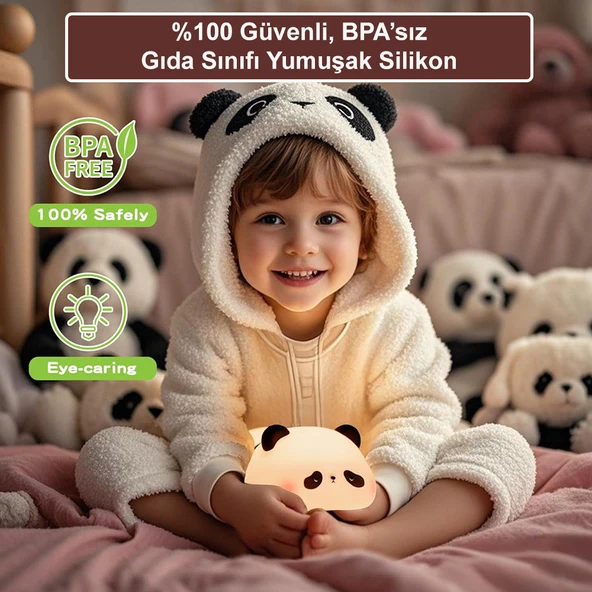 Greentech Dokunmatik Silikon Panda Gece Lambası / GT-CL17 - Resim 2