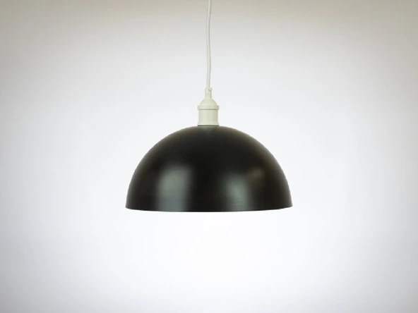 RİOLİGHT RETRO31,RUSTİK,VİNTAGE MUTFAK,ODA,SALON,CAFE İÇİN SİYAH TEKLİ METAL SARKIT AVİZE ÇAP:40CM ürün görseli 1