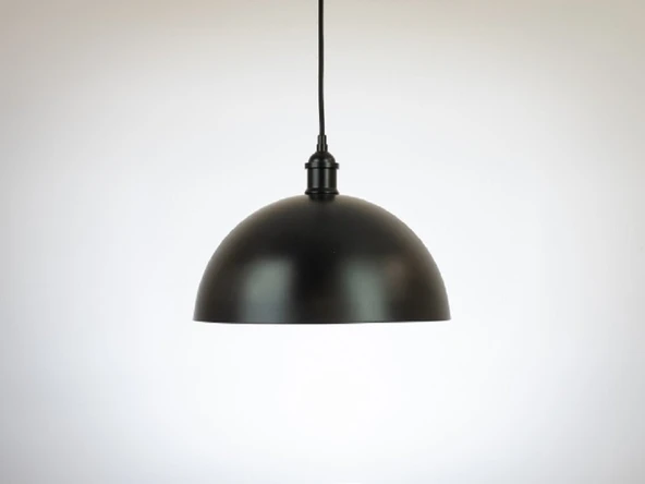 RİOLİGHT RETRO30,RUSTİK,VİNTAGE MUTFAK,ODA,SALON,CAFE İÇİN SİYAH TEKLİ METAL SARKIT AVİZE ÇAP:40CM ürün görseli 1
