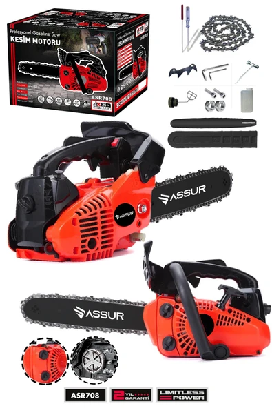 Assur 25cc Mini Benzinli Testere Ağaç Odun Dal Budama Kesme Testeresi Hızar Motoru ürün görseli 1