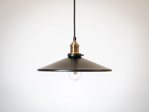 RİOLİGHT RETRO24,RUSTİK MUTFAK,ODA,KOLİDOR,CAFELER İÇİN TEKLİ E27 DUYLU METAL SARKIT AVİZE ÇAP:38CM ürün görseli 1