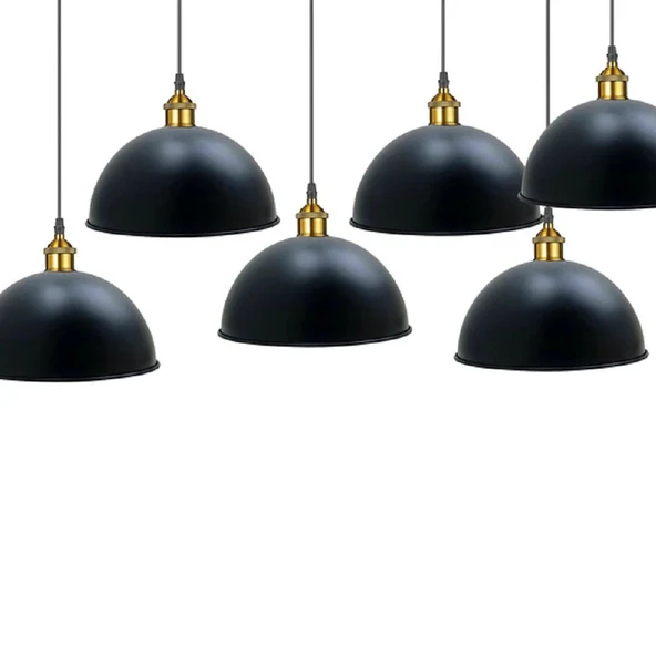 RİOLİGHT VİNTAGE,MODERN SİYAH MUTFAK,ODA,CAFELER İÇİN METAL SARKIT AVİZE ÇAP:40CM 1ADET FİYATIDIR ürün görseli 1
