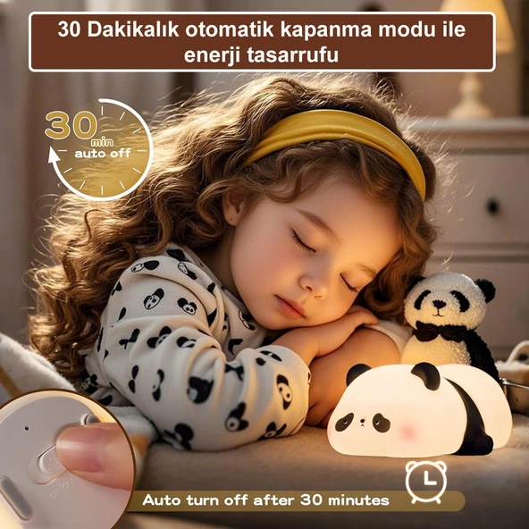 Greentech Dokunmatik Silikon Panda Gece Lambası / GT-CL17 - Resim 3