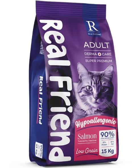 Real Friend Derma Care Hypoallergenic Salmon 32/15 Kedi Maması 15 Kg ürün görseli 1