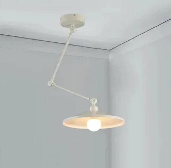 RİOLİGHT MODERN1 BEYAZ ÜÇ MAFSALLI AKROBAT METAL MASA ÜSTÜ SARKIT AVİZE ŞAPKA ÇAPI:38CM ürün görseli 1