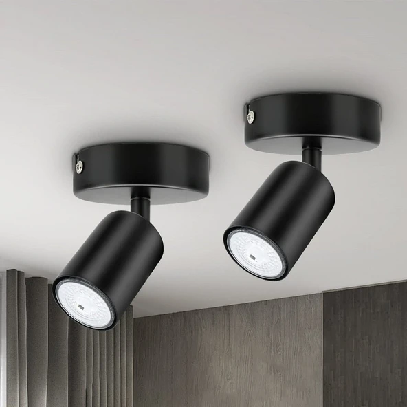RİOLİGHT MODERN3 SİYAH 2Lİ SET MUTFAK,SALON,GİYİNME ODASI İÇİN GÜN İŞİĞI METAL SPOT(AMPUL DAHİL) ürün görseli 1