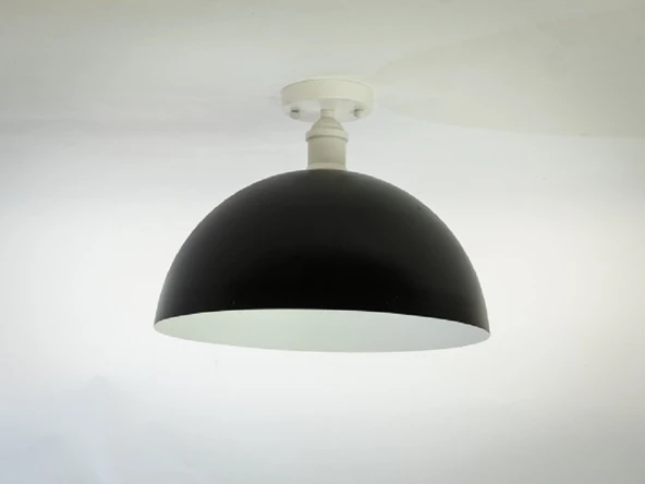 RİOLİGHT RETRO1,RUSTİK,VİNTAGE ODA,MUTFAK,SALON,CAFELER İÇİN SİYAH METAL PLOFONYER AVİZE ÇAP:30CM ürün görseli 1