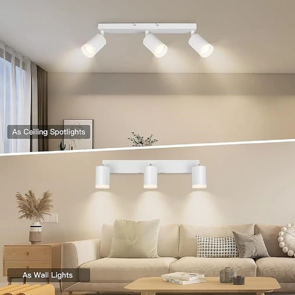 RİOLİGHT MODERN BEYAZ HAREKETLİ BAŞLIK GİYİNME ODASI,MUTFAK,CAFE,SALON İÇİN GÜN IŞIĞI SPOT ürün görseli 1