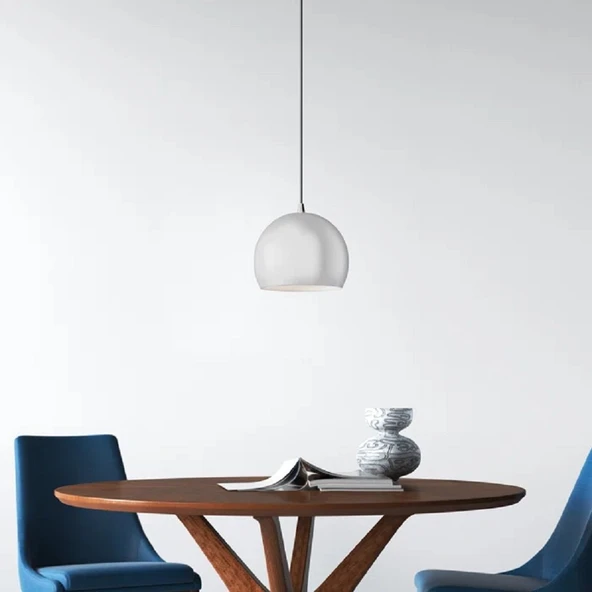 RİOLİGHT MODERN GRİ CAFELER,ODA,MUTFAK,YATAK BAŞI İÇİN 1XE27 TEKLİ METAL SARKIT AVİZE ÇAP:20CM ürün görseli 1