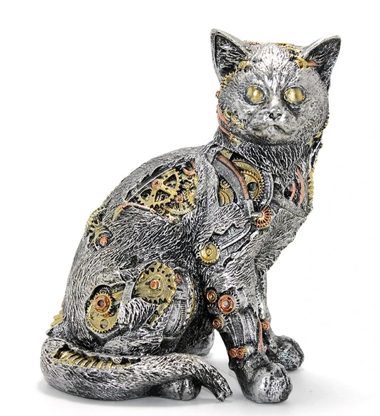 Steampunk Polyester Kedi Figürü Liv256 ürün görseli 1