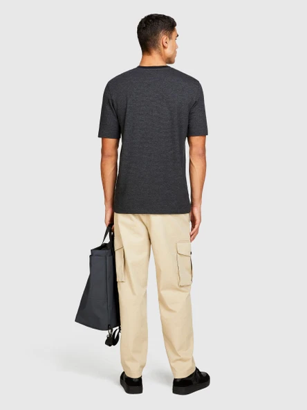 Sisley   Esnek Trapered Fit Kargo Pantolon Erkek Beyaz T-Shirt - 323A4AIHSF02V ürün görseli 1