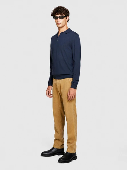 %100 Koton Slim Fit Fitilli Kadife Pantolon Erkek Bej T-Shirt - 323A4SFRSF03D ürün görseli 1