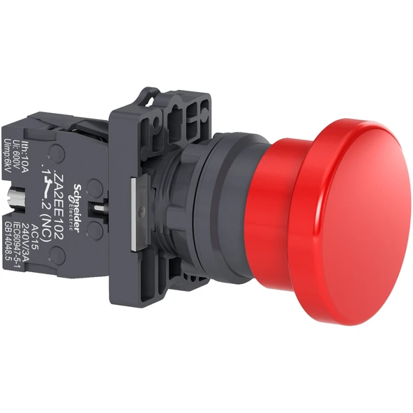 Schneider Electric XA2EC42 Kırmızı Yaylı Stop Buton Mantar Kafalı ürün görseli 1