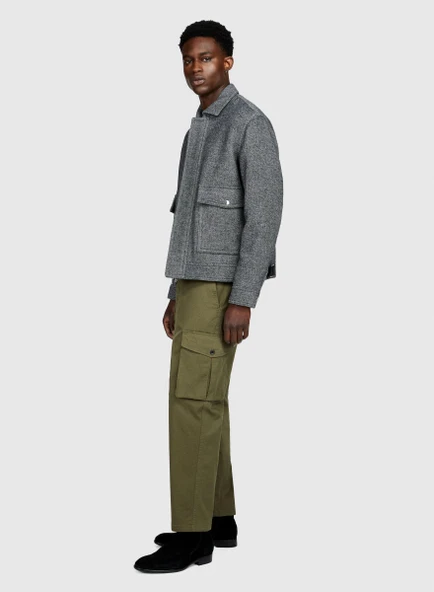 Sisley   Esnek Trapered Fit Kargo Pantolon Erkek Yeşil T-Shirt - 323A4AIHSF02V ürün görseli 1