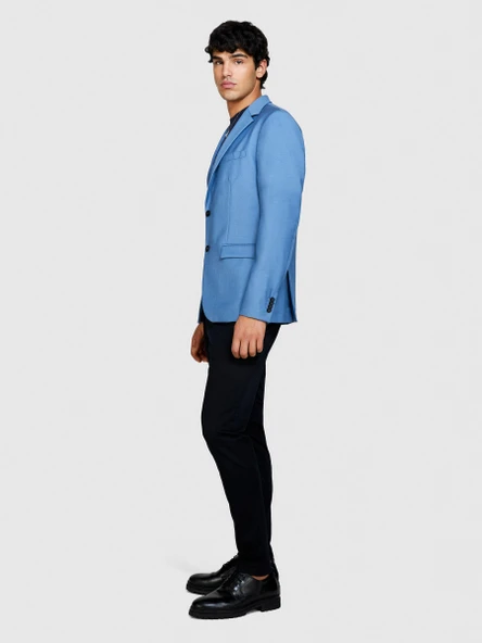 Sisley   Streç Pamuklu Kemer Delikli Slim Fit Pantolon Erkek Siyah Pantolon - 324P4AIHSF021 ürün görseli 1