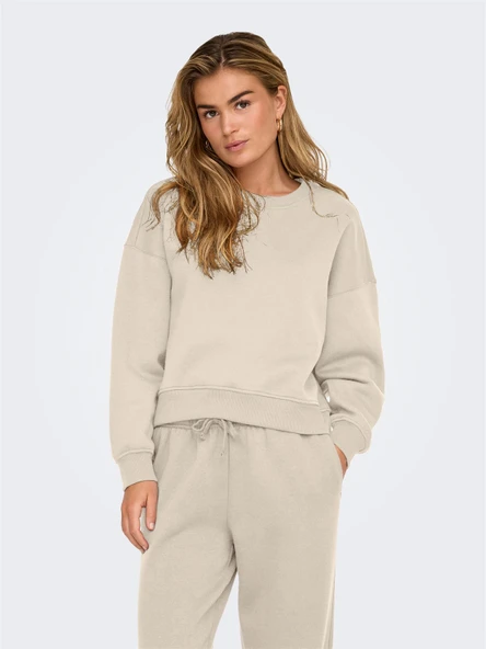 Only   ONLBEST LIFE L/S CREW NECK SWT NOOS Kadın Gray Sweatshirt - 15338727 ürün görseli 1