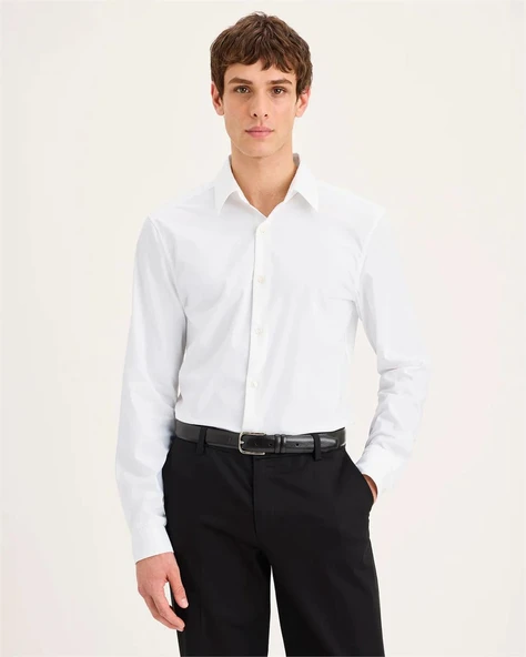 Dockers   WORKDAY LS SHIRT SLIM LUCENT WHITE Erkek Yeşil Gömlek - 0030R ürün görseli 1