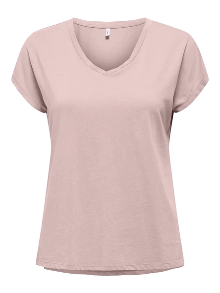 Only   ONLLUCY LIFE SS VNECK MOSTER TOP BOX JRS Kadın Pembe T-Shirt - 15343382 ürün görseli 1