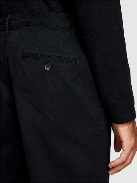 Sisley   Slim Fit Vintage Efekt Chino Pantolon Erkek Siyah Pantolon - 323A4DM6SF02Y ürün görseli 1