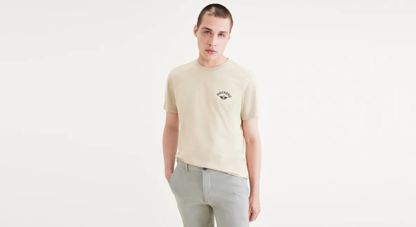 Dockers   GRAPHIC TEE FAN LOGO GRAPHIC TEE SAHARA Erkek Bej T-Shirt - A1103 ürün görseli 1