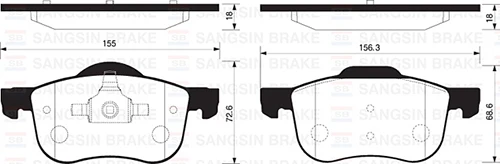 Ön Fren Balata Suzukı Grand Vıtara 2.0L J20a Sq420 5 Kapı 98-05 / Vıtara 2.0L H20a Sv620 V6 94-98 5520077E00-5520065D31-5520065D10 ürün görseli 1