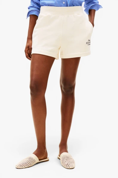 Tommy Hilfiger   REG HILFIGER SWEATSHORT Kadın Bej Şort - WW0WW45518 ürün görseli 1