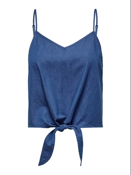 Only   ONLNOVA AZURE KNOT SINGLET PTM Kadın Mavi T-Shirt - 15343004 ürün görseli 1