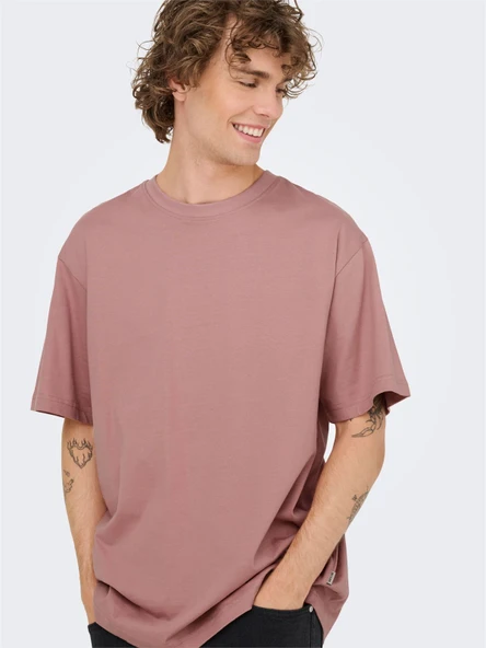 Only & Sons   ONSFRED LIFE RLX SS TEE NOOS Erkek Pembe T-Shirt - 22022532 ürün görseli 1
