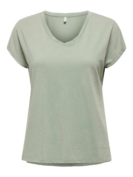 Only   ONLLUCY LIFE SS VNECK MOSTER TOP BOX JRS Kadın Yeşil T-Shirt - 15343382 ürün görseli 1