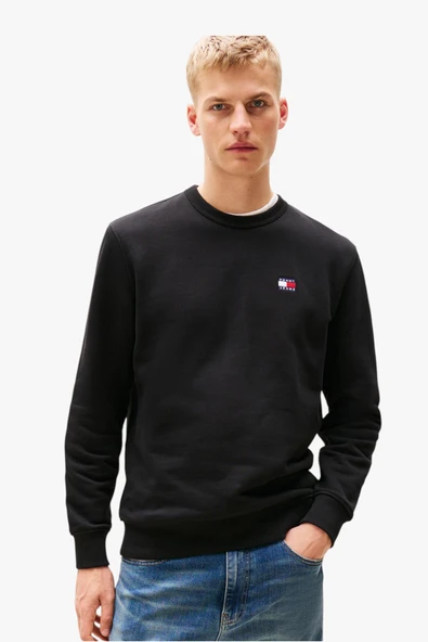 Tommy Hilfiger   TJM REG BADGE CREW EXT Erkek Siyah Sweatshirt - DM0DM20660 ürün görseli 1