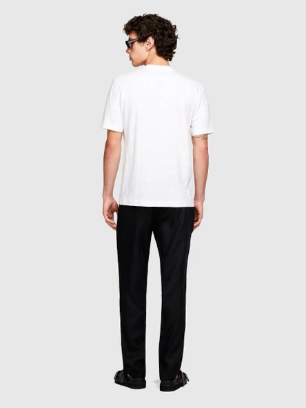 Sisley   %100 Pamuk Önü Fotoğraf Baskılı Bisiklet Yaka T-Shirt Erkek Beyaz T-Shirt - 324P3WF0S103M ürün görseli 1