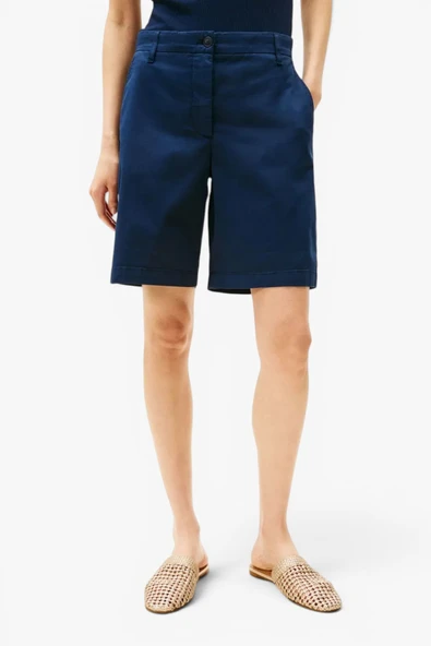 Tommy Hilfiger   CO BLEND GMD CHINO SHORT Kadın Mavi Şort - WW0WW42457 ürün görseli 1