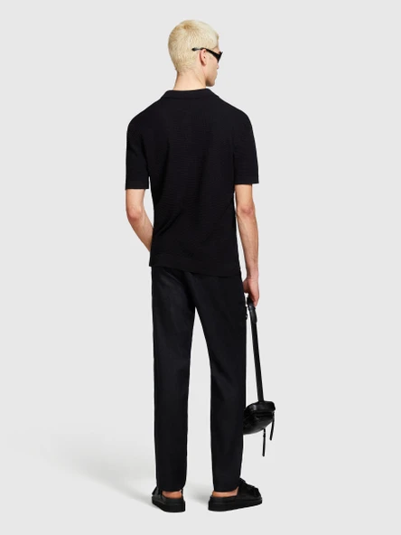 Sisley   %100 Keten Slim Comfort Fit Pantolon Erkek Siyah Pantolon - 324P4AGHSF049 ürün görseli 1