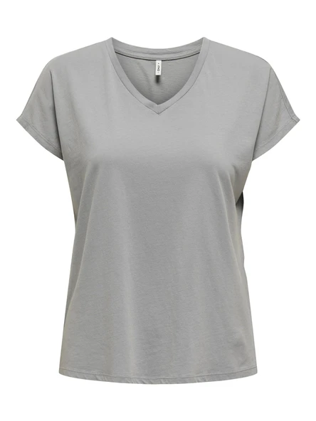 Only   ONLLUCY LIFE SS VNECK MOSTER TOP BOX JRS Kadın Gri T-Shirt - 15343382 ürün görseli 1