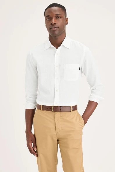 Dockers   SLIM ORIGINAL SHIRT UNDYED LINEN Erkek Beyaz Gömlek - A1114 ürün görseli 1