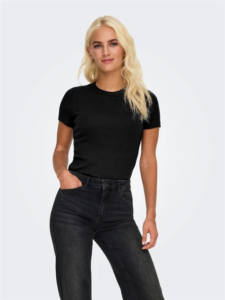 Only   ONLVAL S/S O-NECK TOP CC JRS Kadın Siyah T-Shirt - O15339774 ürün görseli 1