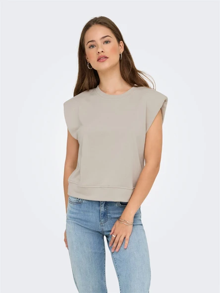 Only   ONLUMA S/L O-NECK UB SWT Kadın Gri Sweatshirt - 15351053 ürün görseli 1