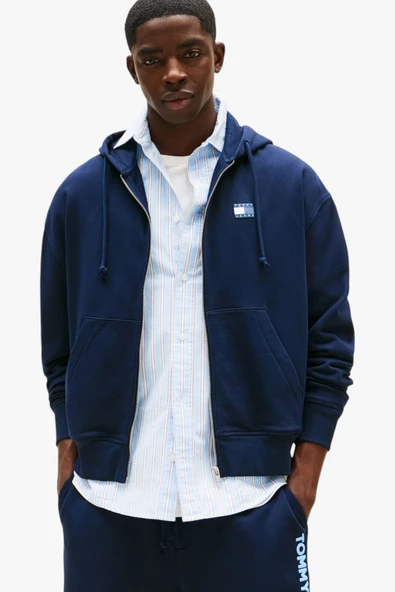 Tommy Hilfiger   TJM CRP NEW CLASSICS ZIP THR Erkek Mavi Sweatshirt - DM0DM21626 ürün görseli 1