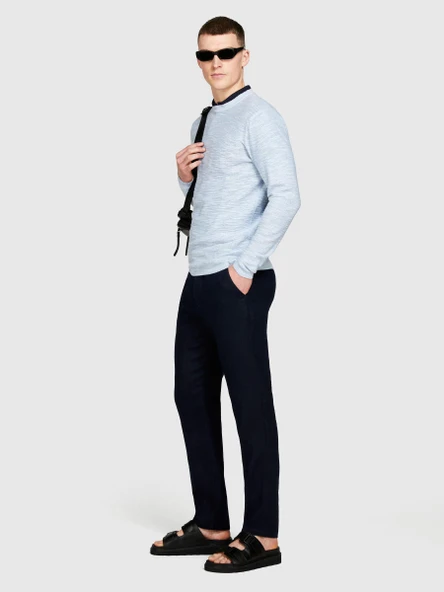Sisley   %100 Keten Slim Comfort Fit Pantolon Erkek Lacivert Pantolon - 324P4AGHSF049 ürün görseli 1
