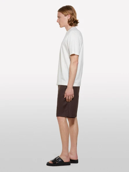 Sisley   Liyosel Karışımlı Yırtmaçlı Regular Fit T-Shirt Erkek Krem T-Shirt - 325P361VS104K ürün görseli 1