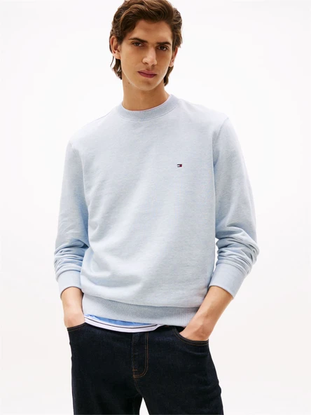 Tommy Hilfiger   ESSENTIAL TERRY CREWNECK Erkek Mavi Sweatshirt - MW0MW37237 ürün görseli 1