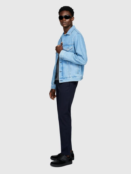 Sisley   Slim Fit Vintage Efekt Chino Pantolon Erkek Lacivert Pantolon - 323A4DM6SF02Y ürün görseli 1