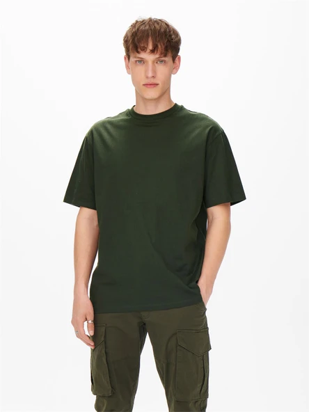 Only & Sons   ONSFRED LIFE RLX SS TEE NOOS Erkek Yeşil T-Shirt - 22022532 ürün görseli 1